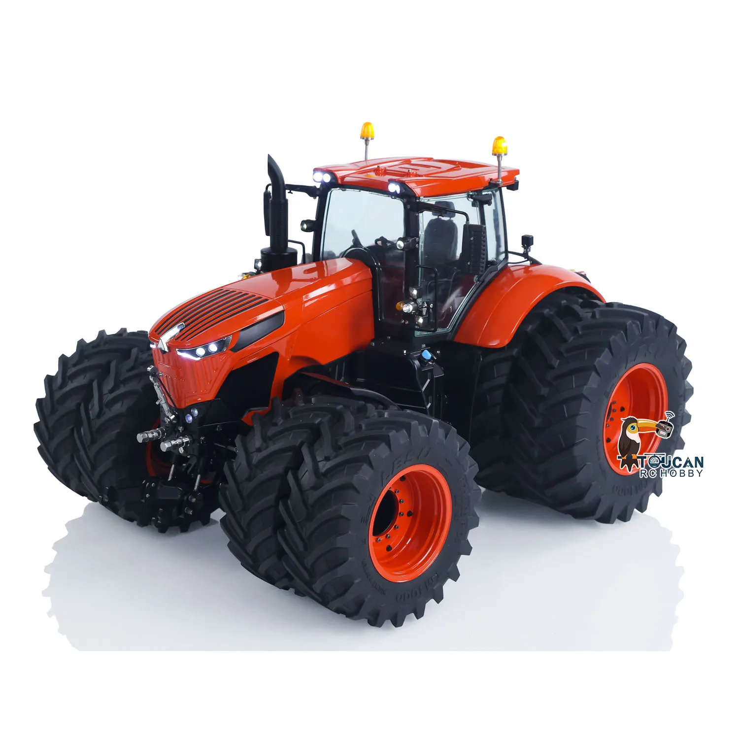 LESU Metalowy Model Ciągnika Hydraulicznego RC 1/14 AOUE 1050 4x4 Zdalnie Sterowany Ciężarówka Rolnicza Podwójne Koła Radio Frsky XE Bateria Dym