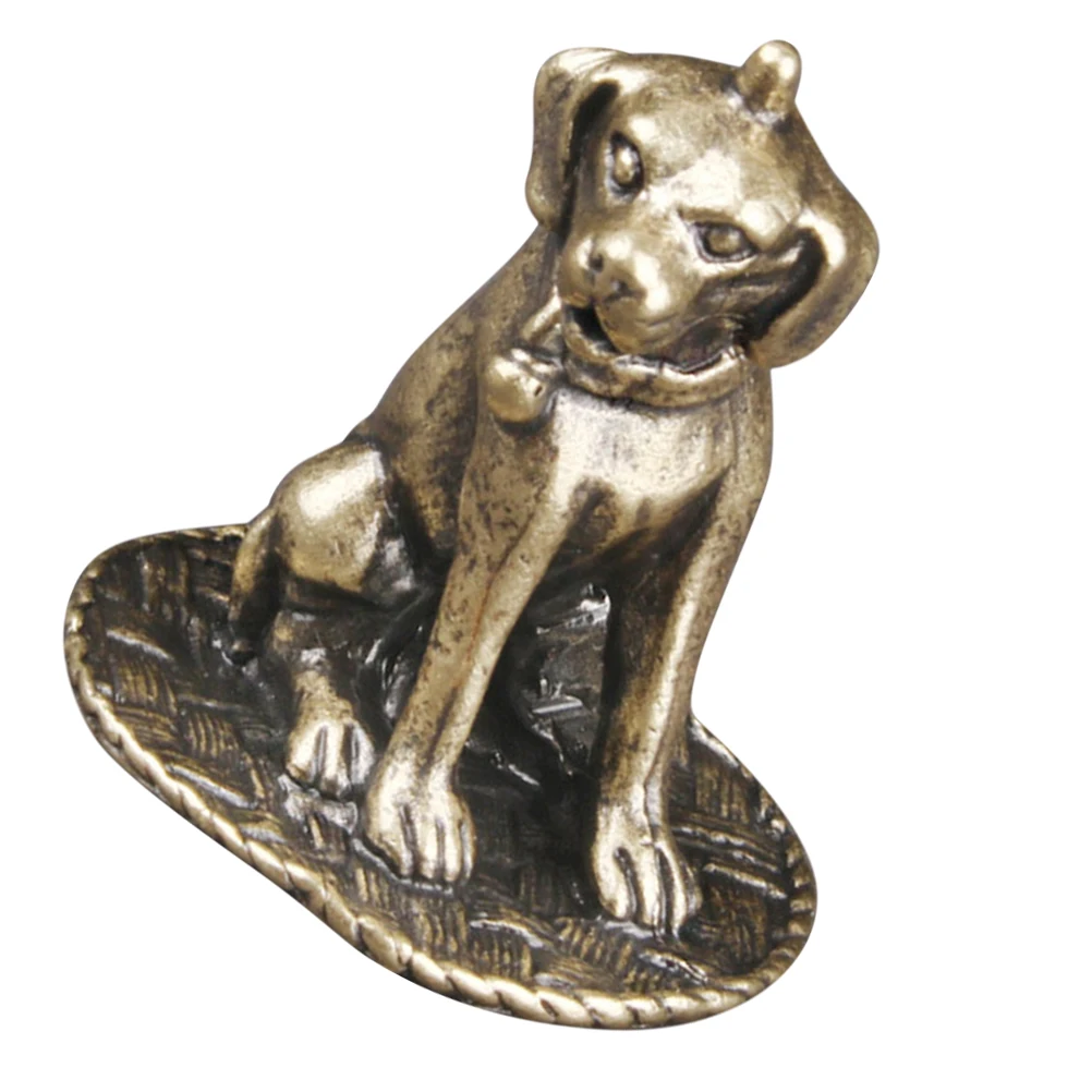 

Retro Brass Dog Statue Vintage Decor Figurine Desk Shelf nament Animal Miniature Home Accessories Indoor Desktop Decor Retro