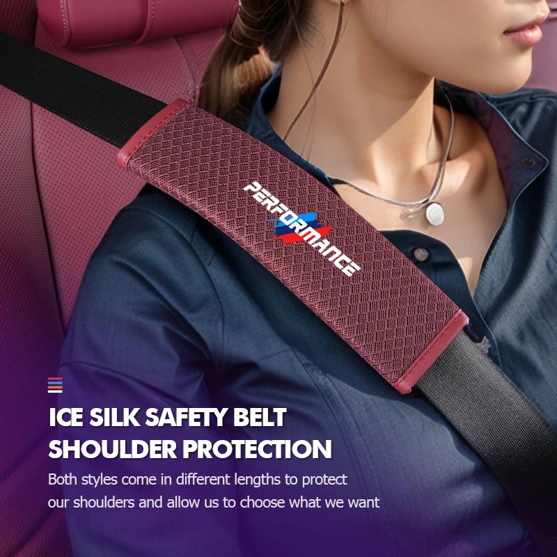 Car Seat Belt Guard Ice Silk Seatbelt Shoulder Protection Pad For BMW X1 X3 X4 X5 X7 G20 G38 F20 F39 F48 E46 E60 E36 E39