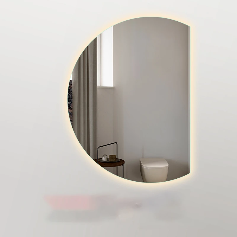 Espejos de ducha para baño, luces con retroiluminación inteligente, Espejo antiniebla Irregular para baño, Espejo táctil montado en la pared, Hall de entrada para baño