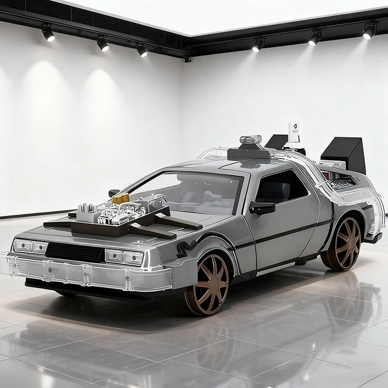 JADA 1:24 delorean back to the future DMC-12 Alloy Car Diecasts & Toy Vehicles Car Model Miniature Scale Model Car For Children