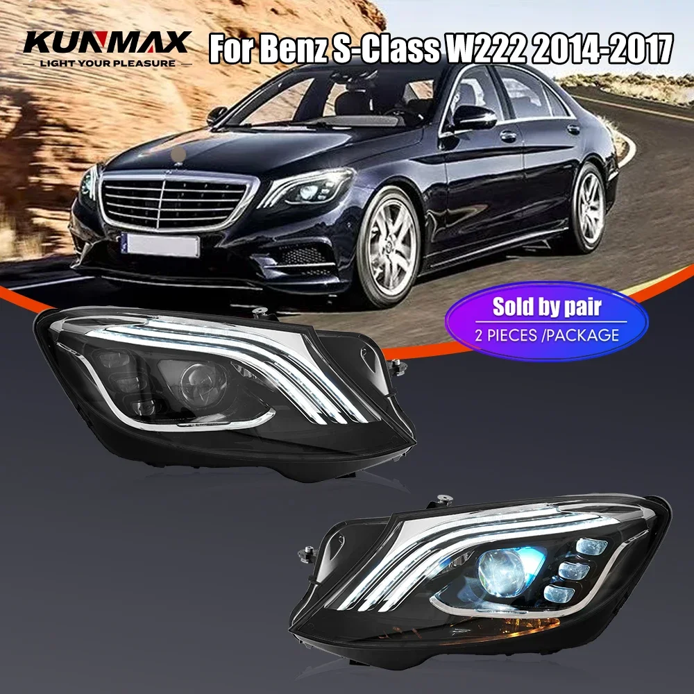 

Pair Of LED Car Headlight Assembly For Benz S-Class W222 2014-2017 Front Head Lamp DRL Turning Signal Headlights Plug and Play