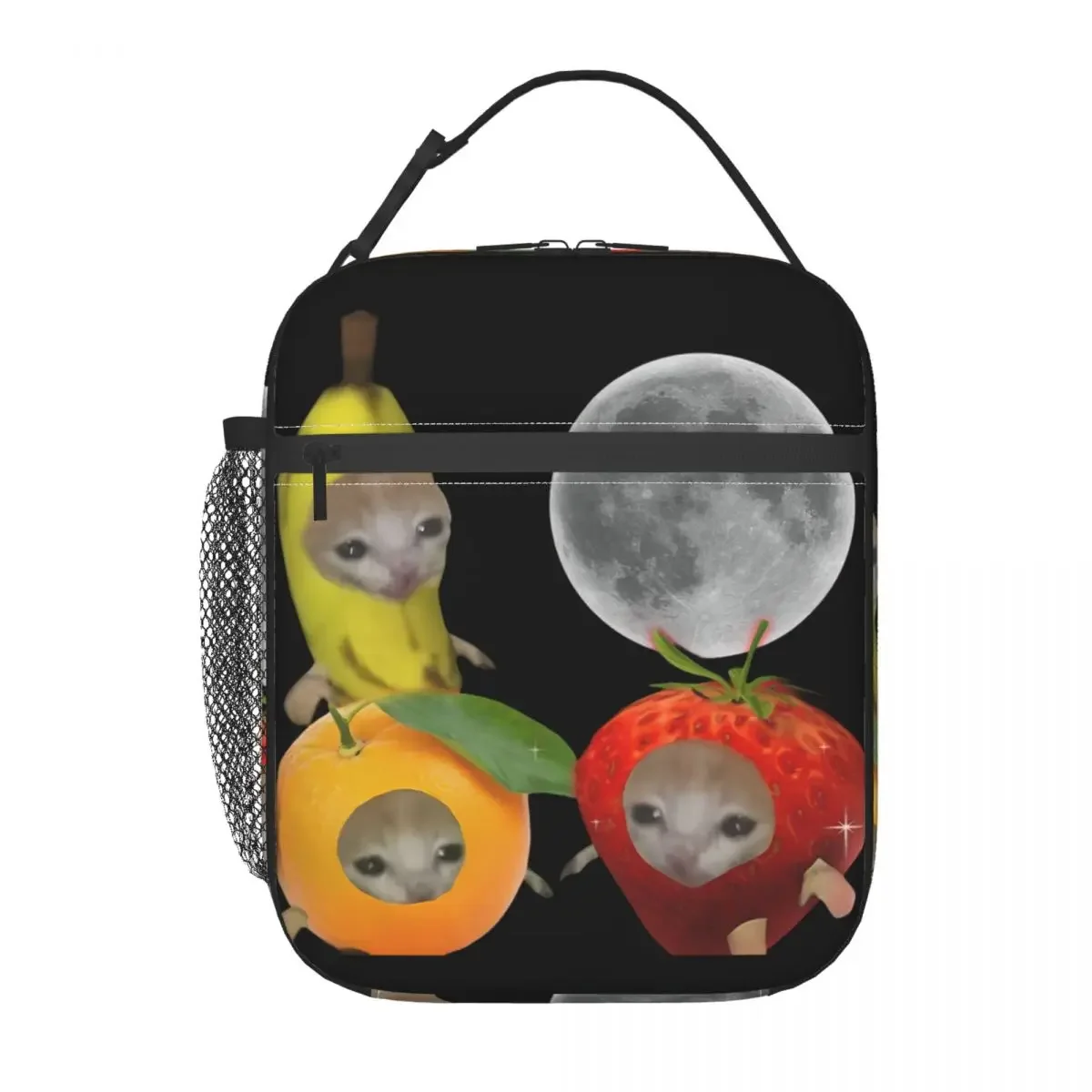 Lunch Boxes Cute Banana Cat Happy Anime Meme Accessories Lunch Container INS Trendy Cooler Thermal Lunch Box For Travel