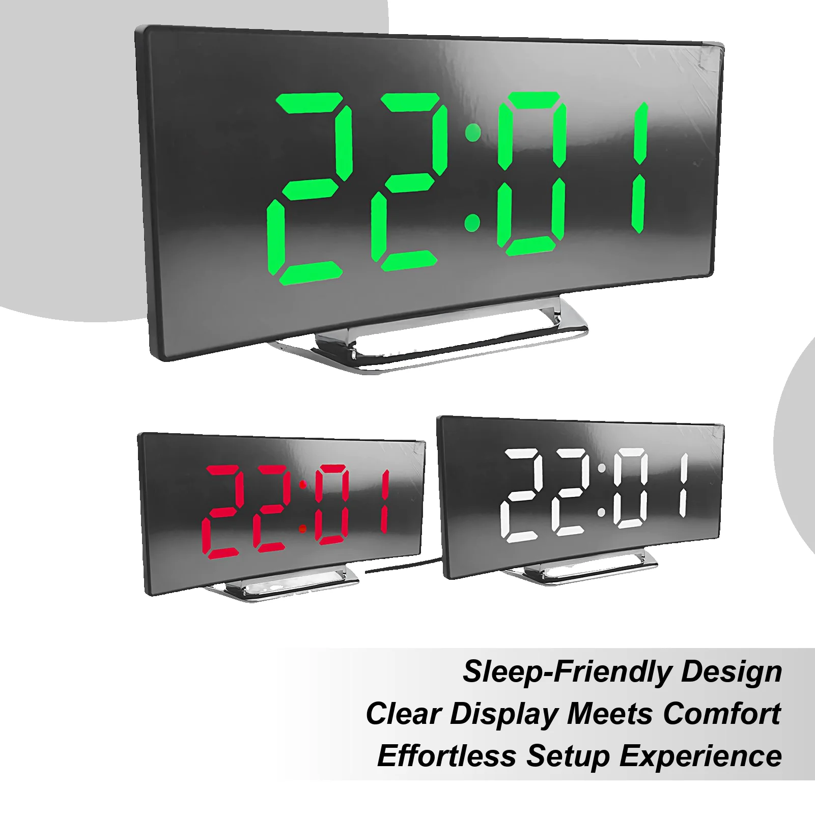 

Digital Alarm Clock Large LED Display Digital Clock High-Brightness Easy-to-Read Time Management Tool For Teens Boys Girls