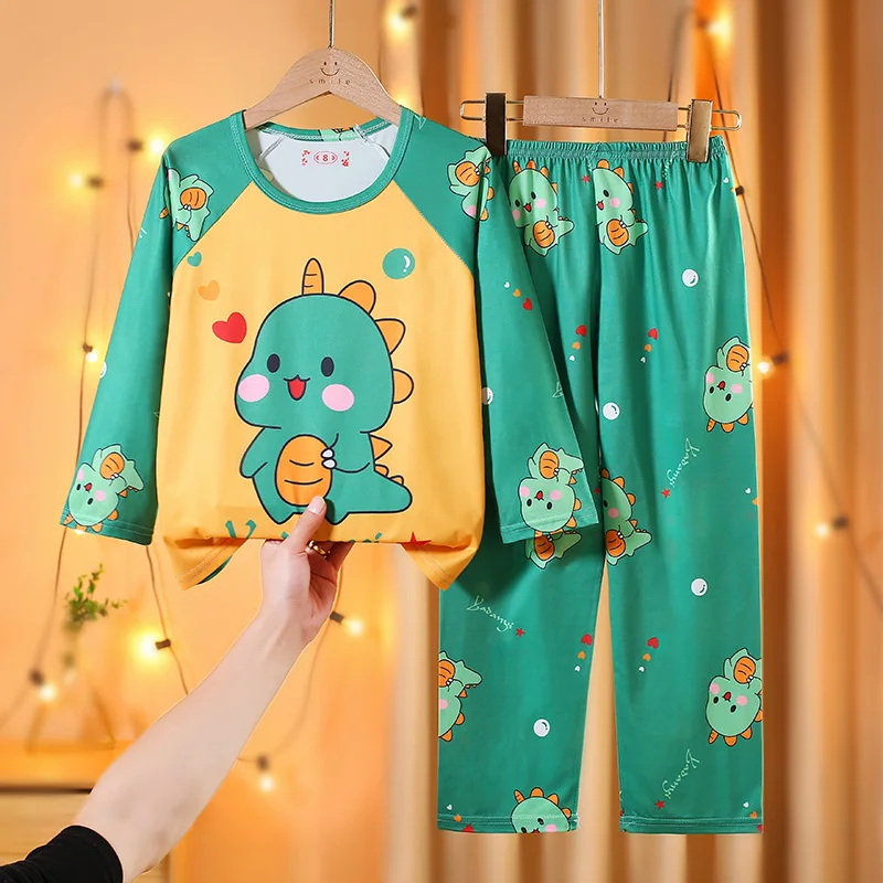 

Cartoon Capybara Girls' Boy's Sleepwear Children's Spring Autumn Long Sleeved Set Cartoon Children's Clothing Home Wear Kawaii