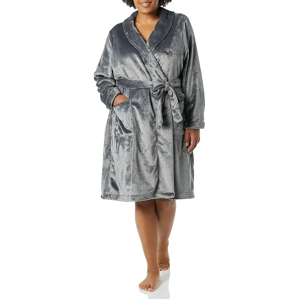 Women's Mid-Length Plush Robe - Discontinued Colors