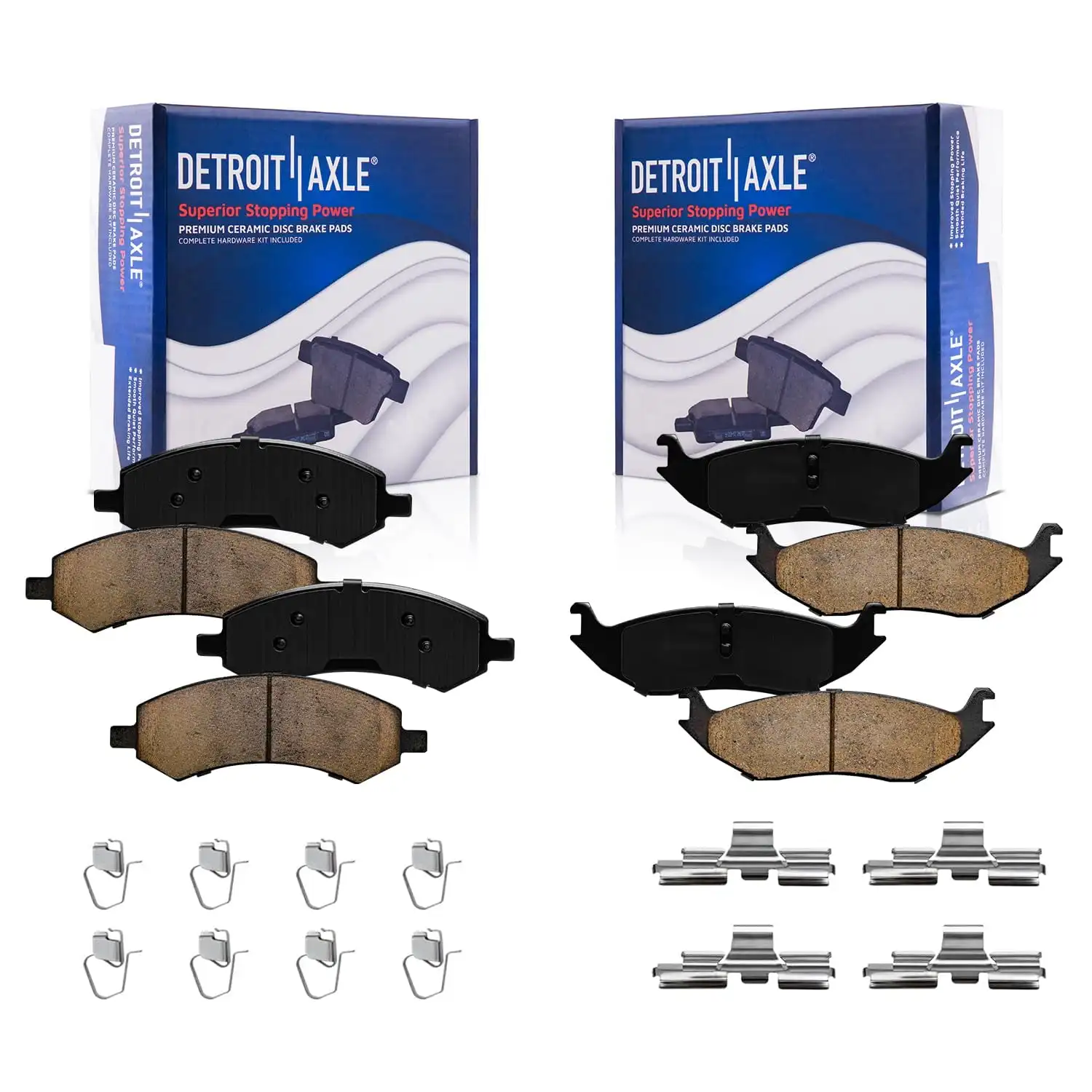 

Brake Pads for 2006-2018 Dodge Ram 1500, 2007-2009 Durango Chrysler Aspen Ceramic Pads with Hardware Front & Rear Replacement Br