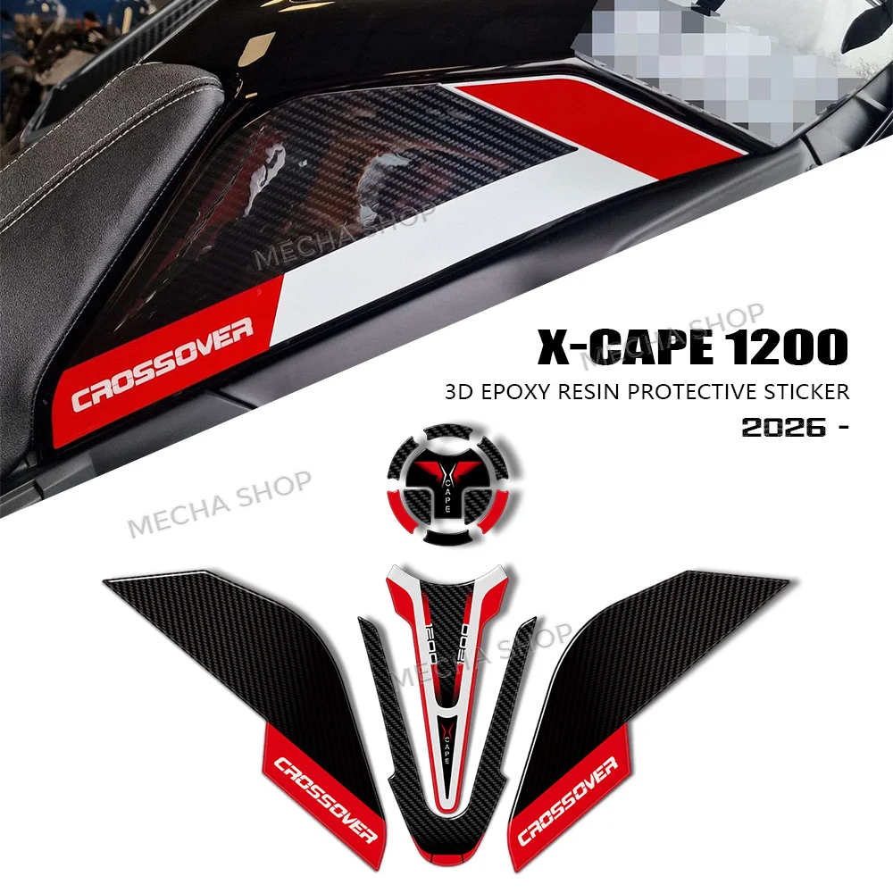New Motorcycle Tank Pad Fuel Tank Cap Decal Protection 3D Sticker Tank Kit for X-Cape 1200 2026 Accessories