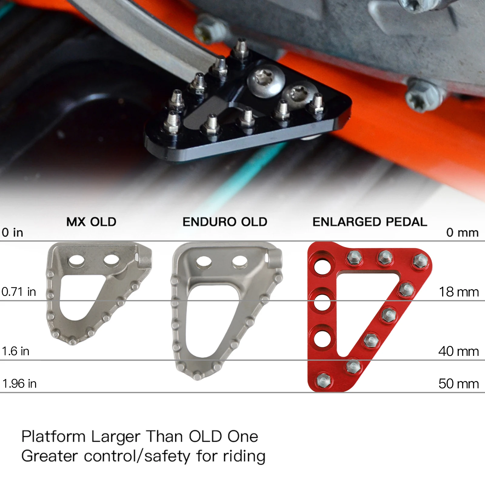 NICECNC For Beta RR 300 2013-2020 RR 200 250 300 390 430 450 480 500 Xtrainer 300 X-Trainer Rear Brake Pedal Lever Tip Plate view 2