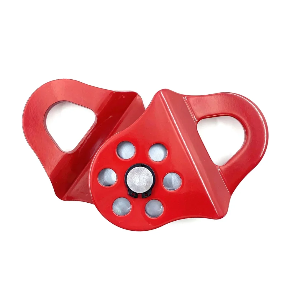 6ton Snatch Block Towing Pulley Heavy Duty Winch Breaking Force Synthetic Rope Steel Cable For Utv Truck Tractor 6t Red