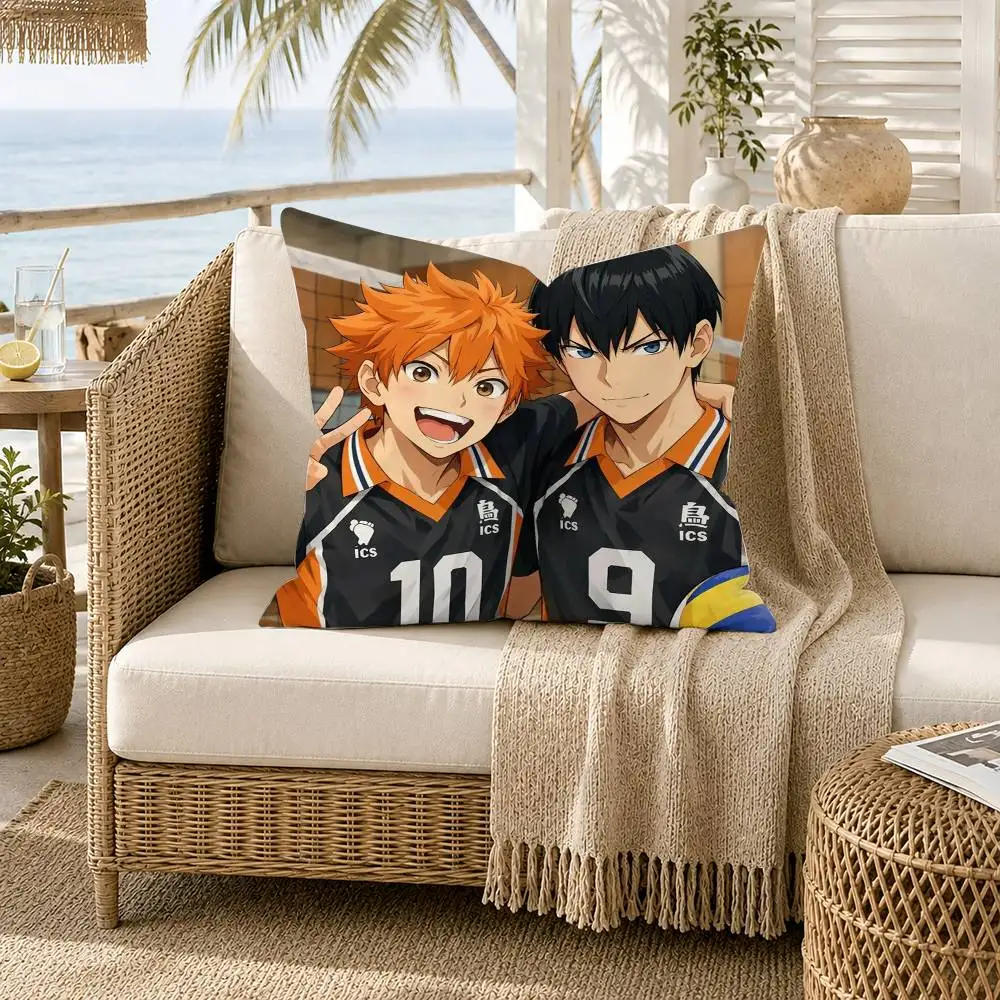 H-Haikyuu Volleyball Japan Anime Pillow Case for Sofa Living Room Home office Decor Protective Cover