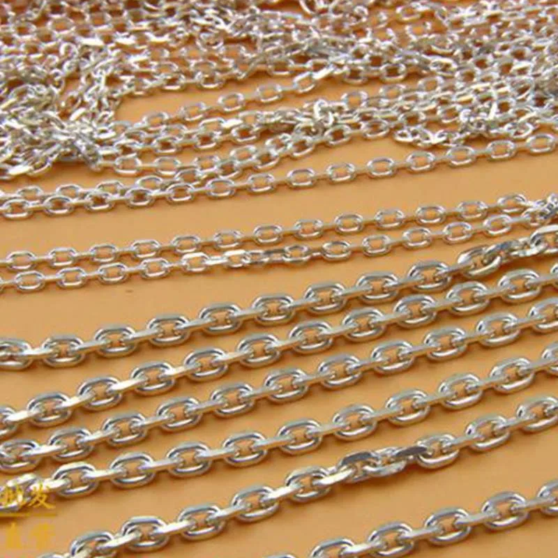 Genuine Real Pure Solid 925 Sterling Silver Cross Chain O Shape Wire Line Chains Necklace Bracelet Jewelry Making 0.9mm image 6