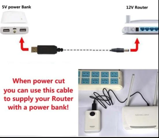 USB power boost line DC 5V to DC 9V/12V Step UP Module USB Converter Adapter Cable 2.1x5.5mm Plug For wireless router switches