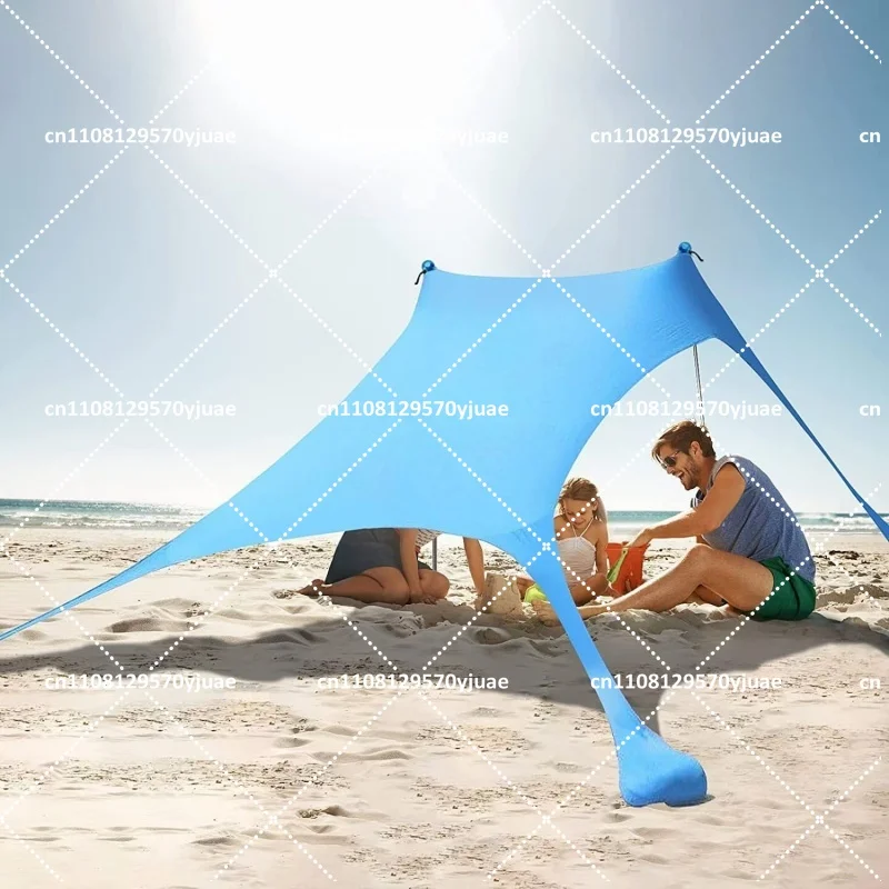Outdoor Camping Windproof Awning for 3-4 Person, Family Beach Tent with UV Protection Canopy