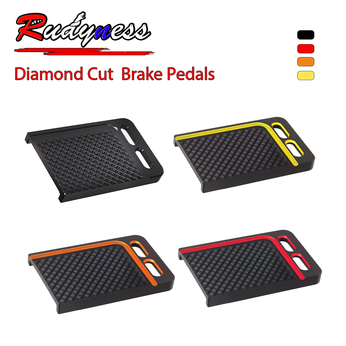 Motorcycle Diamond Cut Large Brake Pedals For Harley Touring 1996-2022 Street Road Glide FLHX FLTR FLHT