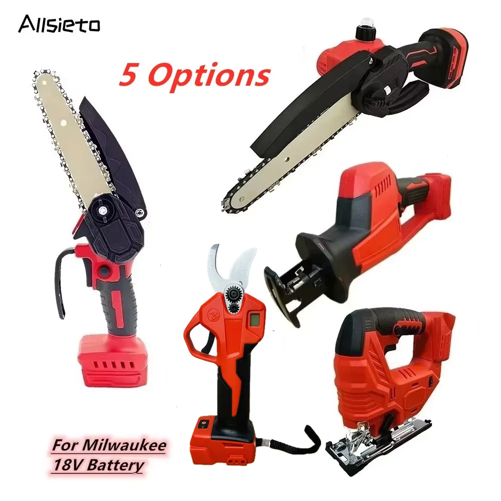 

For Milwaukee 18V Battery 6 Inch Mini Chainsaw Cordless Reciprocating Saw Trimming Machine Electric Pruning Shears Power Tools