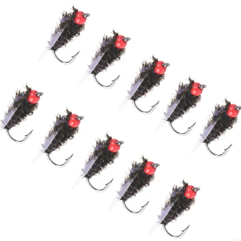 

340F 10pcs Premium Artificial Fly Fishing Baits Compacts Artificial Fishing Baits for Lake River Coastal Angling