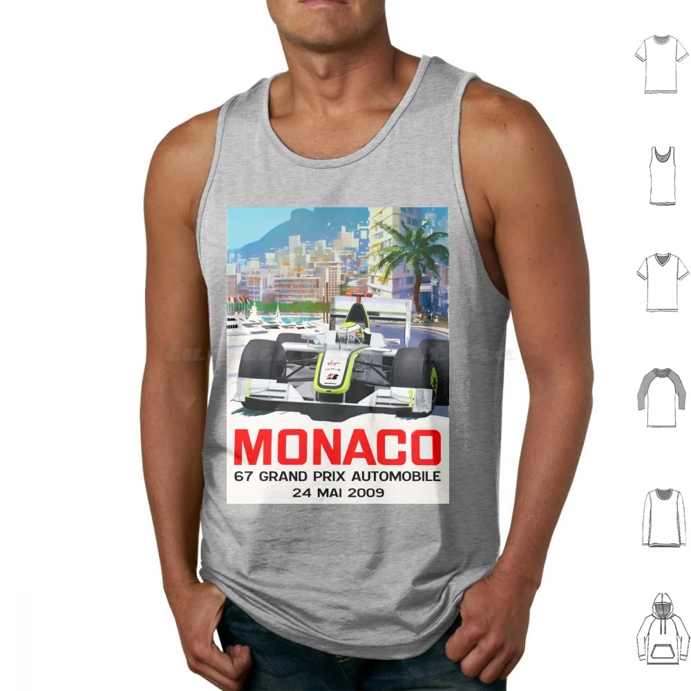 Jenson Button Brawn Monaco Gp 2009 Tank Tops Vest Sleeveless Monaco Monte Carlo Grand Prix Vintage Racing Vintage Monaco Gp