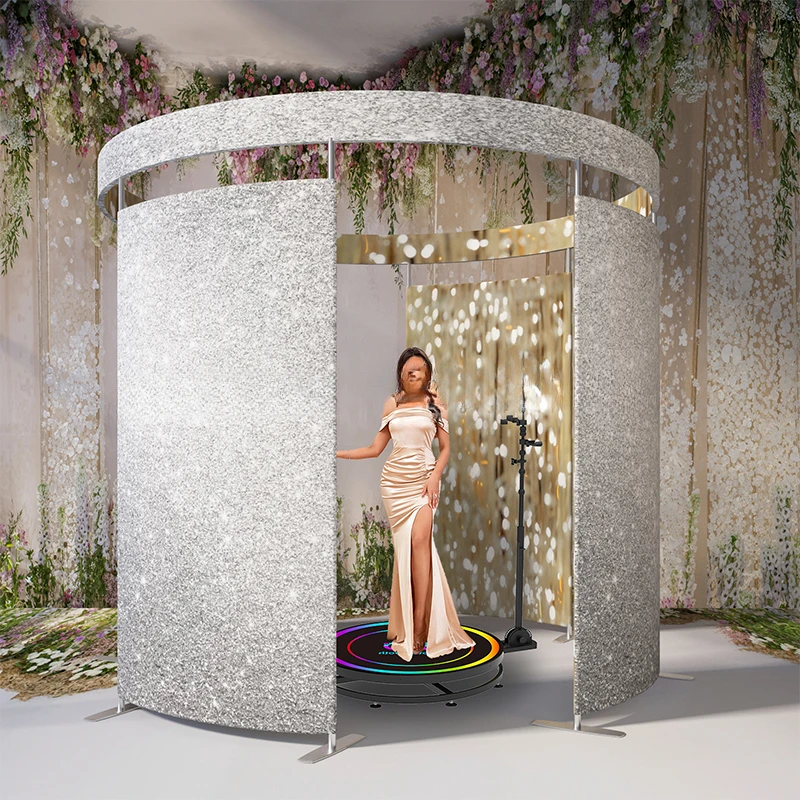 

Popular portable 360 lighted photo booth enclosure backdrop trade show booth