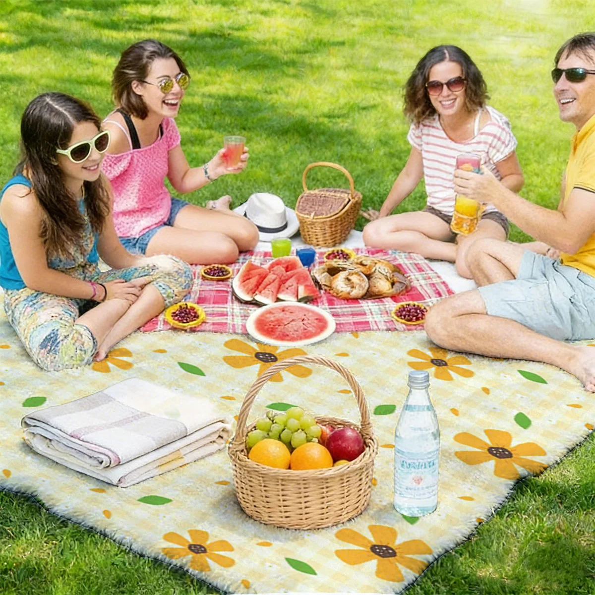 1 Piece of Customizable Personalized Outdoor Blanket, Dual-Use for Home and Outdoor Leisure, Made of High-Density Solid Fabric, Thick and Warm, Effectively Insulates from the Coolness and Moisture of the Ground, Durable and Long-Lasting Portable, Easy to Store and Carry When Going Out for Outings, Soft and Skin-Friendly with Good Breathability. Suitable for Parent-Child Activities, Friends' Picnics, Outdoor Camping, Balcony Relaxation, and Sitting on the Lawn. the Design Is Simple and Versatile, Super Practical for Everyday Use.