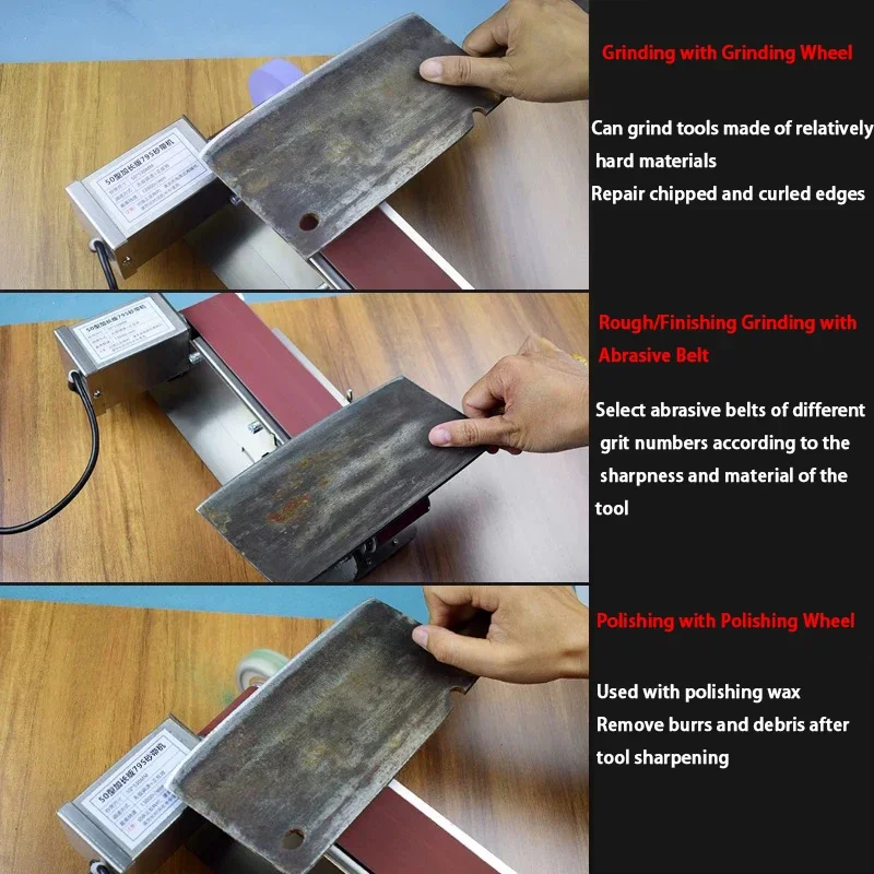 Electric Belt Sander 7 Speed Adjustable Grinder Diy Belt Sander 110V/220V for Cutlery Knife Band Sharpening Machine Polish Tools