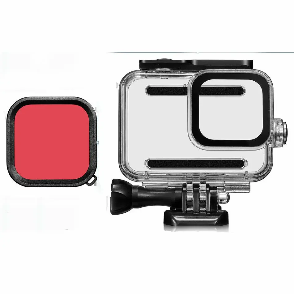 3 color Filter Underwater Purple Pink Red Color Filters For GoPro Hero 8 Black Action Camera Waterproof Case lens Filter Top