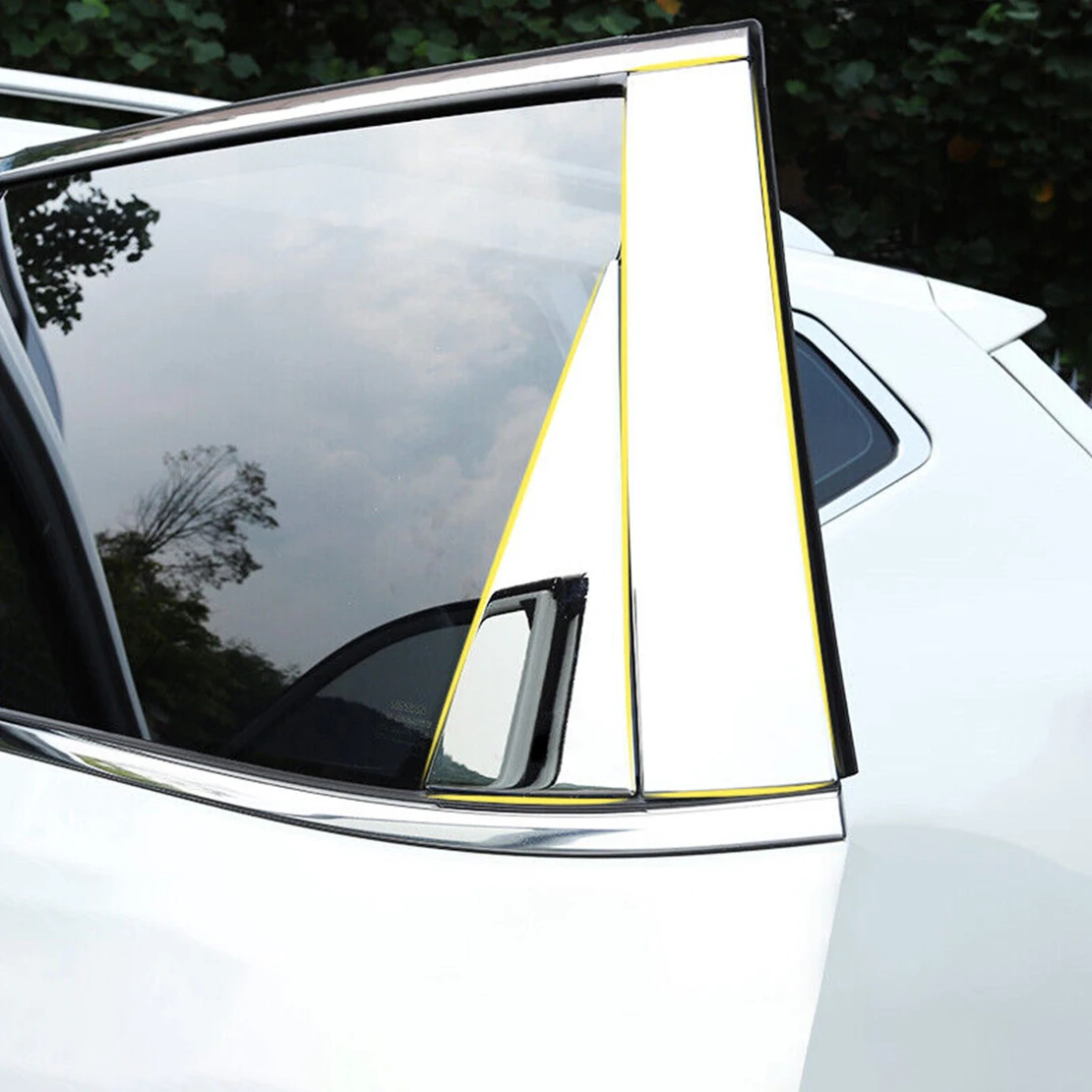 

Car Exterior Door Window Pillar Decal Decoration Post Trim Cover Silver Fit for Honda Accord 2012 2011 2010 2009 2008