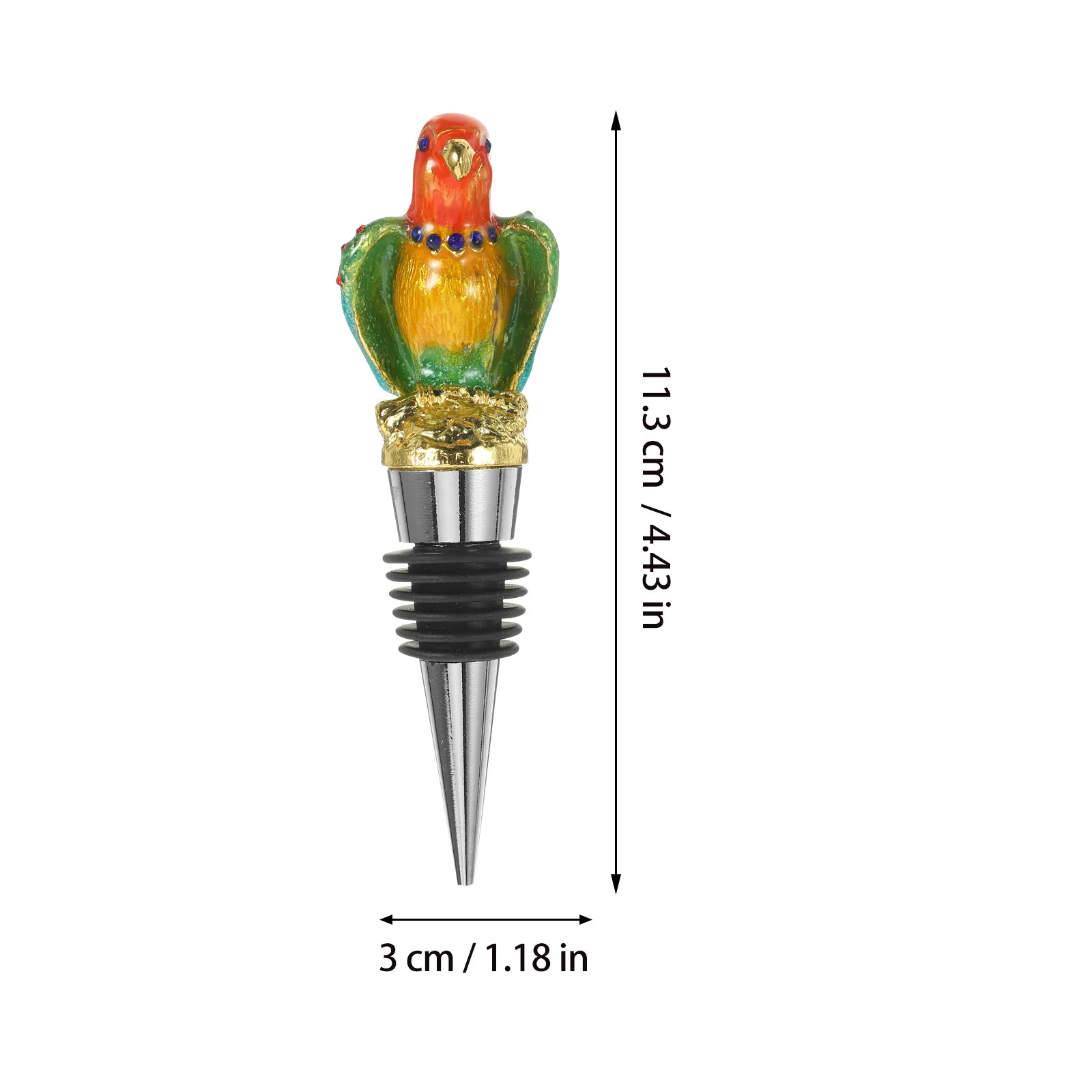 Parrot Wine Bottle Stopper Exquisite Decorative Wine Sealer Tight Seal Reusable Bottle Plug for Party Home Use
