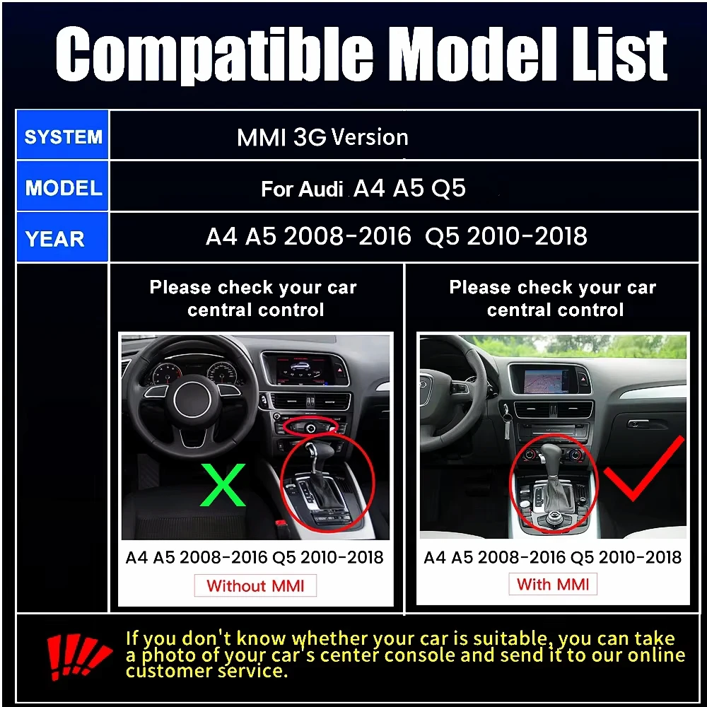 Draadloze CarPlay Voor Audi A4 A5 2008-2016 Q5 2010-2018 Android Auto Spiegel Link AirPlay Navigatie multimedia Accessoires