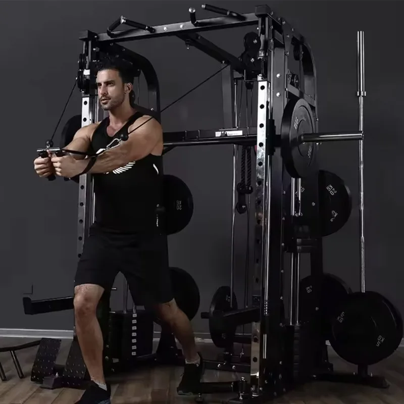 

Commercial Gym Strength Multi Functional Training Equipment Cable Crossover Power Cage Trainer Smith & Squat Rack Power Machine