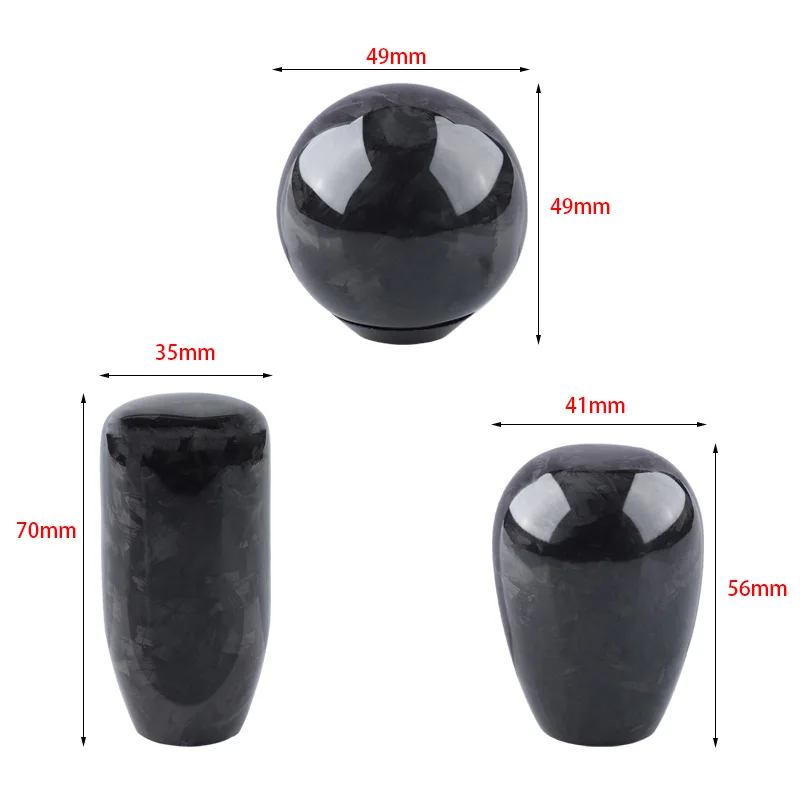 5 6 Speed Car Carbon Fiber Cover Gear Shifter Knob Manual Automatic Round Ball Shape Shifter Handle Stick Head Lever AT MT