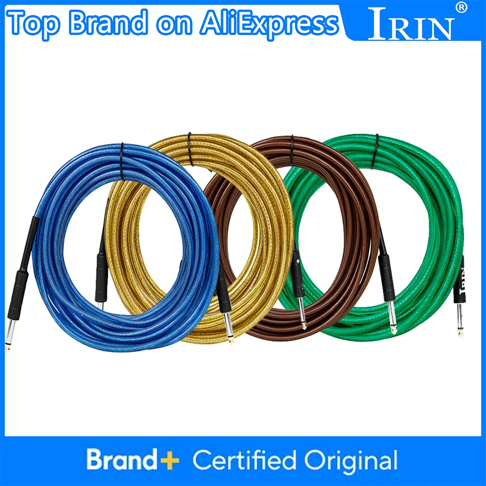 Cable de Guitarra RIN, Cable de Audio con Conector Jack, Cable con Reducción de Ruido, Cable Blindado de 3/6/10 Metros, Cable para Amplificador, Accesorios para Guitarra