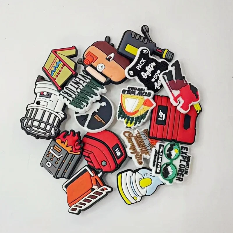 16Pcs Camping Shoe Charms, Outdoor Adventure Theme Decorations Charms for Crocs Sandals, Bags, Gifts for Birthday, Party