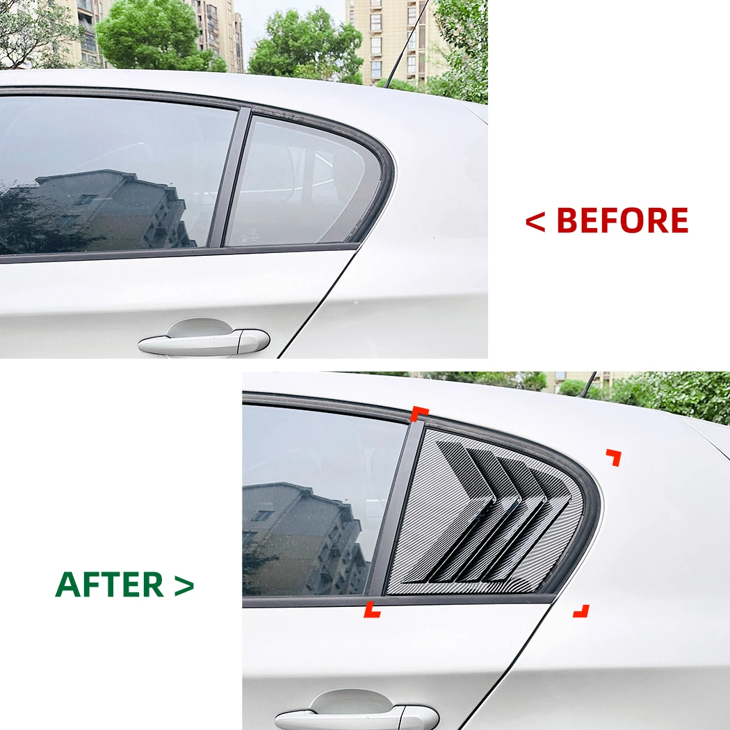 Car Rear Window Shutter Cover Trim Window Louver Side Vent Trim Auto Accessories For BMW 1 Series E87 2005-2011