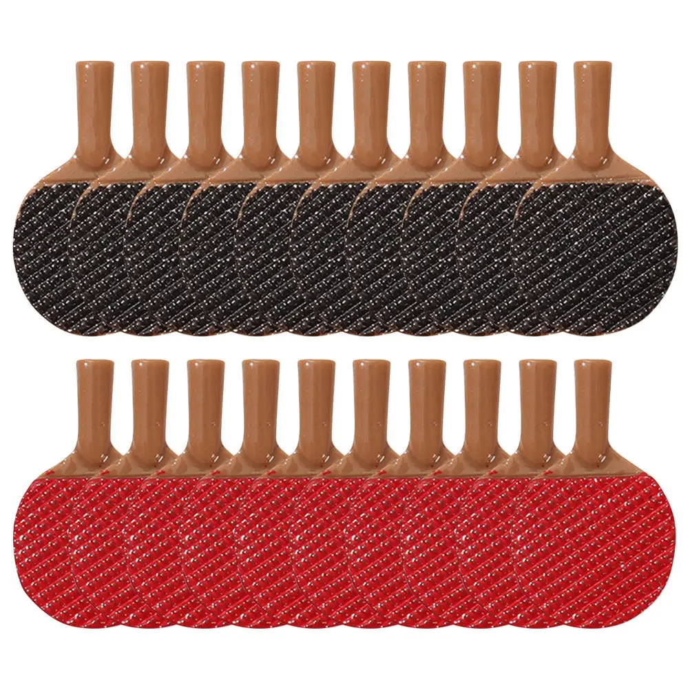 20Pcs Adorable Mini Table Tennis Bats Simulation Resin Tennis Rackets for Minihouse Decoration DIY Hair Keychain