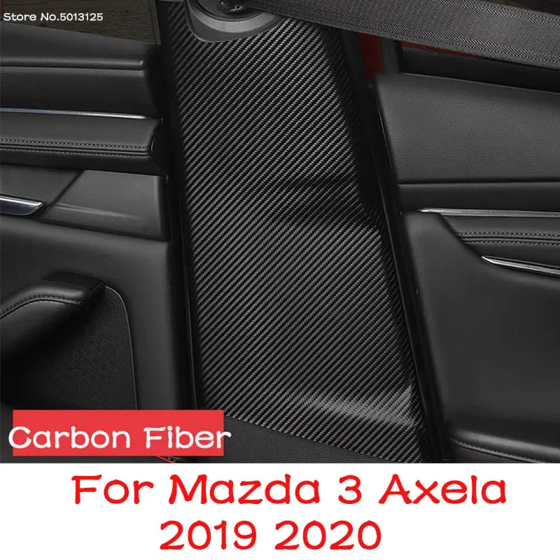 Car B Pillar Anti-kick Protective Mat Seat Belt Pad Cover Leather Stickers For Mazda 3 Axela 2022 2019 2020 2021 Car Accessories