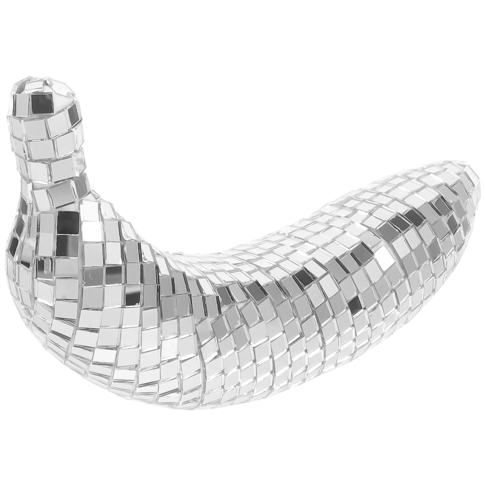 Mirror Reflective Ball Disco Banana Bangle Decor Glass Silver Foam Artware For Party Bride