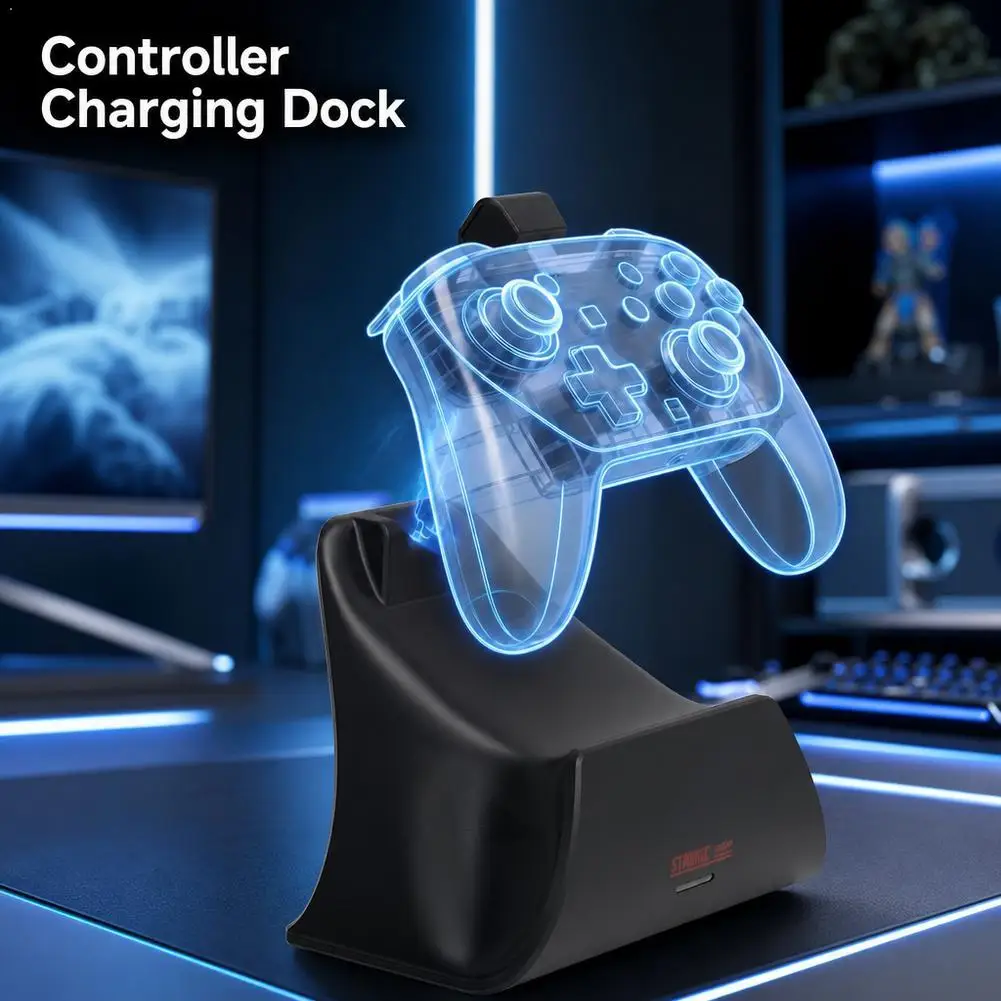 For Nintendo 2 Pro Controller Charging Dock Fast Charging Station Desktop Display Stand With Type-C Adapter Accessories