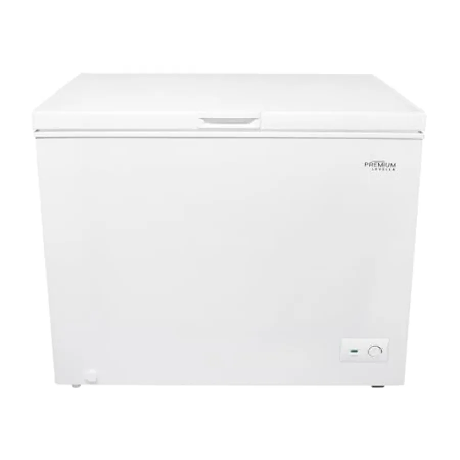 8.7 cu. ft Chest Freezer for Home Garage Basement Storage with Heavy-Duty Construction in Stainless Steel and Black Finish Ener