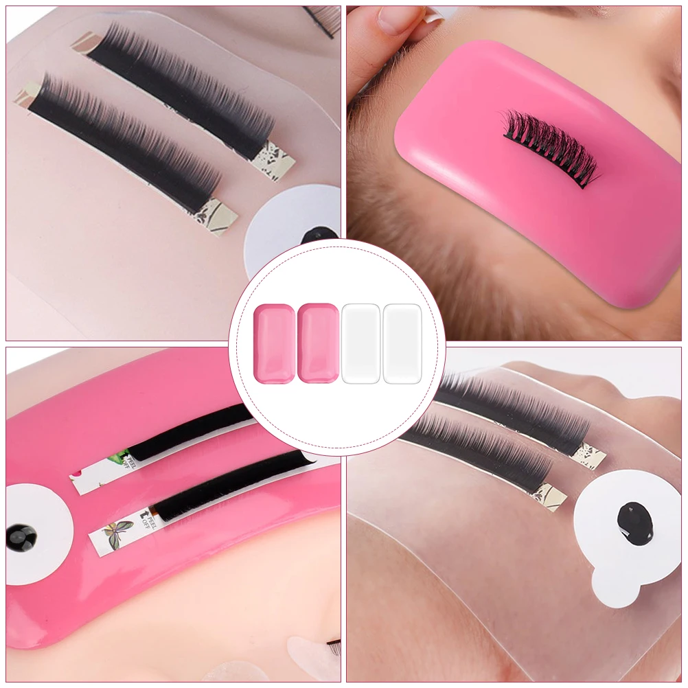 

4pcs Eyelash Silicone Pads Transparent Stickers Extension Tool Forehead Grafting False Lashes Safe Gentle Salon Home