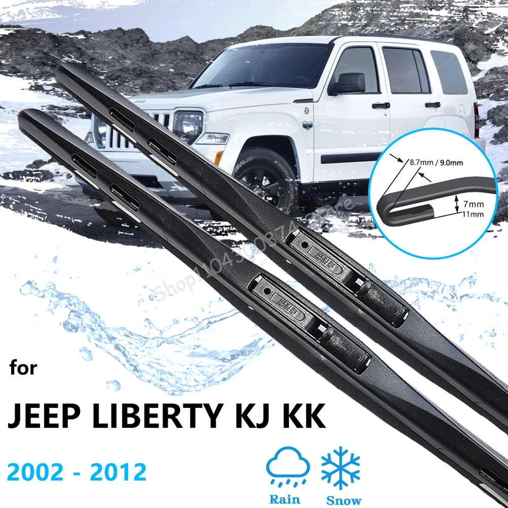 

For Jeep Liberty Cherokee KJ KK MK1 MK2 2002~2012 Front Frameless Wiper Blades Cutter Windshield Windscreen Cleaning Replacement