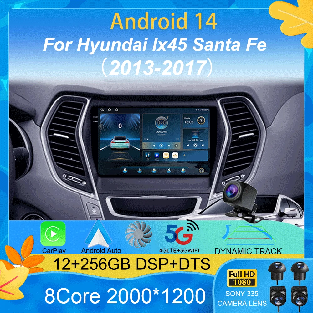 

Android 15 For Hyundai Ix45 Santa Fe 2013 2014 2015 2016 2017 Car Radio GPS Carplay Multimedia Player Navigation Stereo Auto DSP