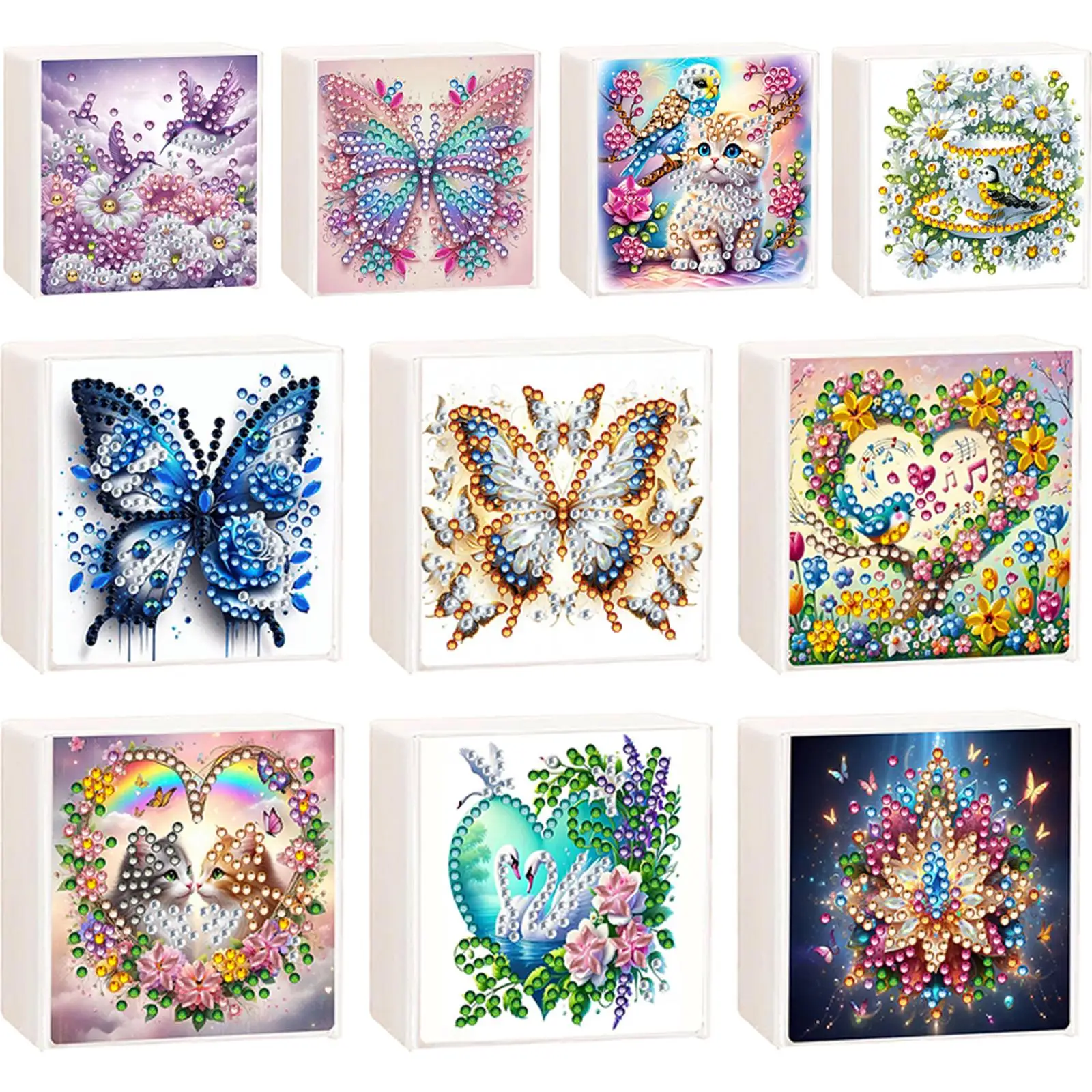 

Wall Mounted Butterfly Diamond Painting Storage Box Rhinestone Diamond Painting Box Diamond Art Organizer Box for Art Crafts