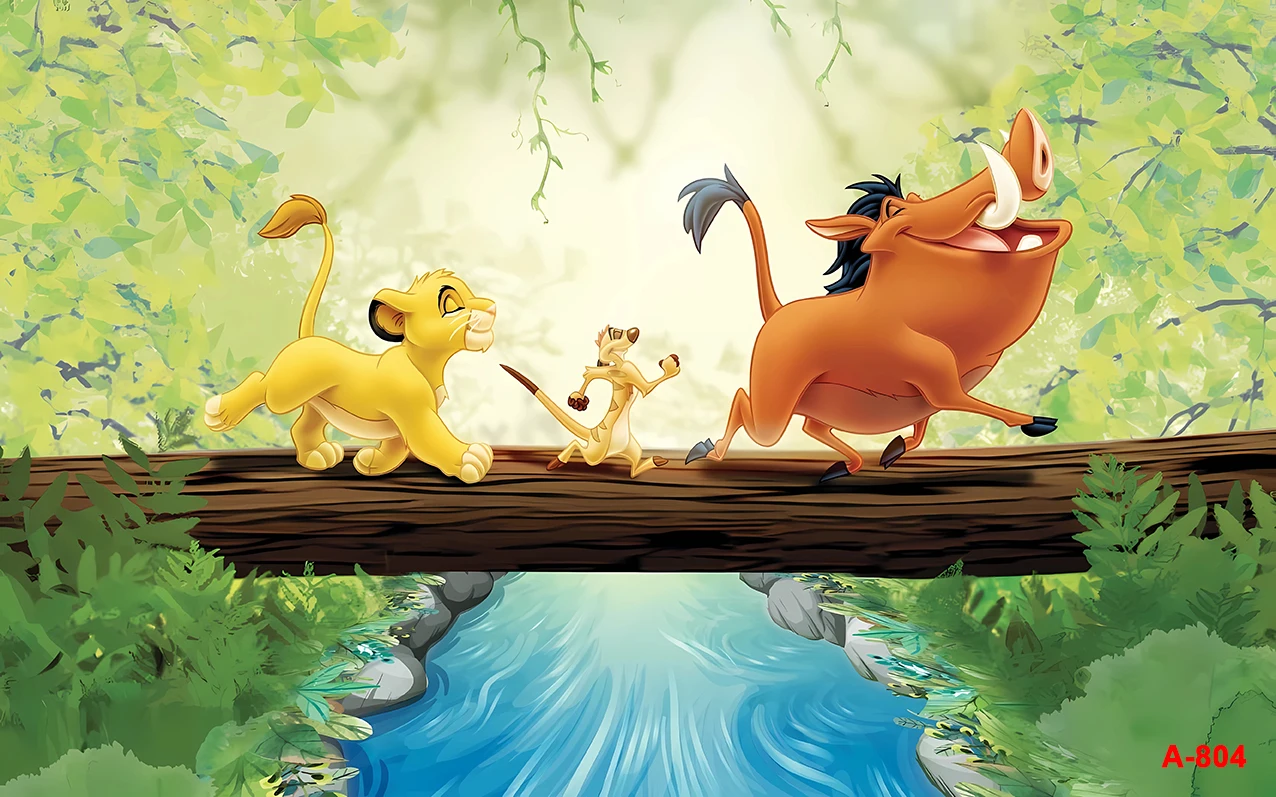 新生児のためのライオンキングシンバの背景、カスタムフォトデコレーション、スタジオバナー、男の子、子供の誕生日パーティーのための森のジャングル