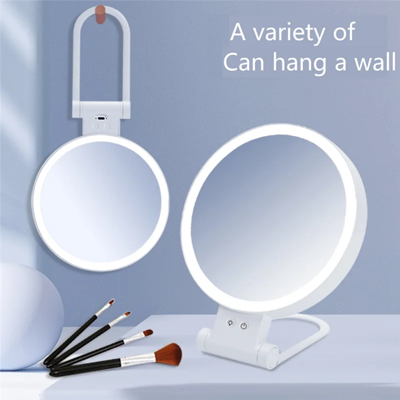 BAAN-10X Magnifying Makeup Mirror With Lights And Magnification,3 Colors Desktop LED Mirror And Vanity Mirror For Travel