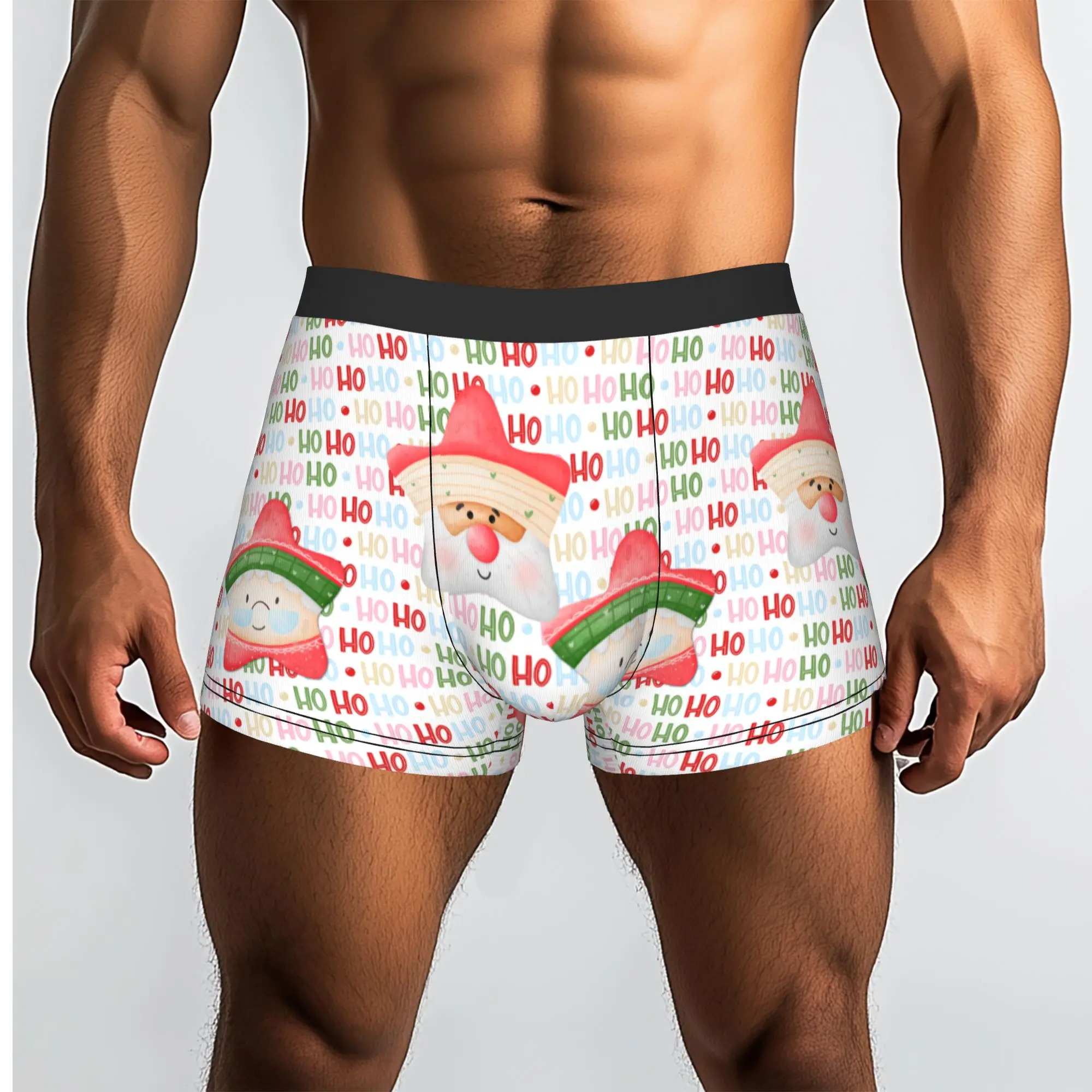 Customized Santa Clause Christmas Holiday Gifts Underwear Male Printed  Boxer Briefs Shorts Panties Soft Underpants