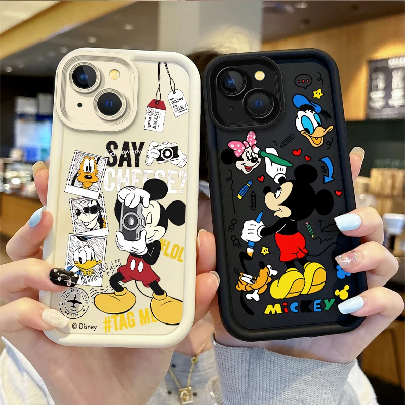

Disney Mickey Mouse Anime Phone Case for iPhone 16 15 14 13 12 11 Pro Max 16 15 14 8 7 Plus X XS Max 8 7 Anti-Fingerprint Cover