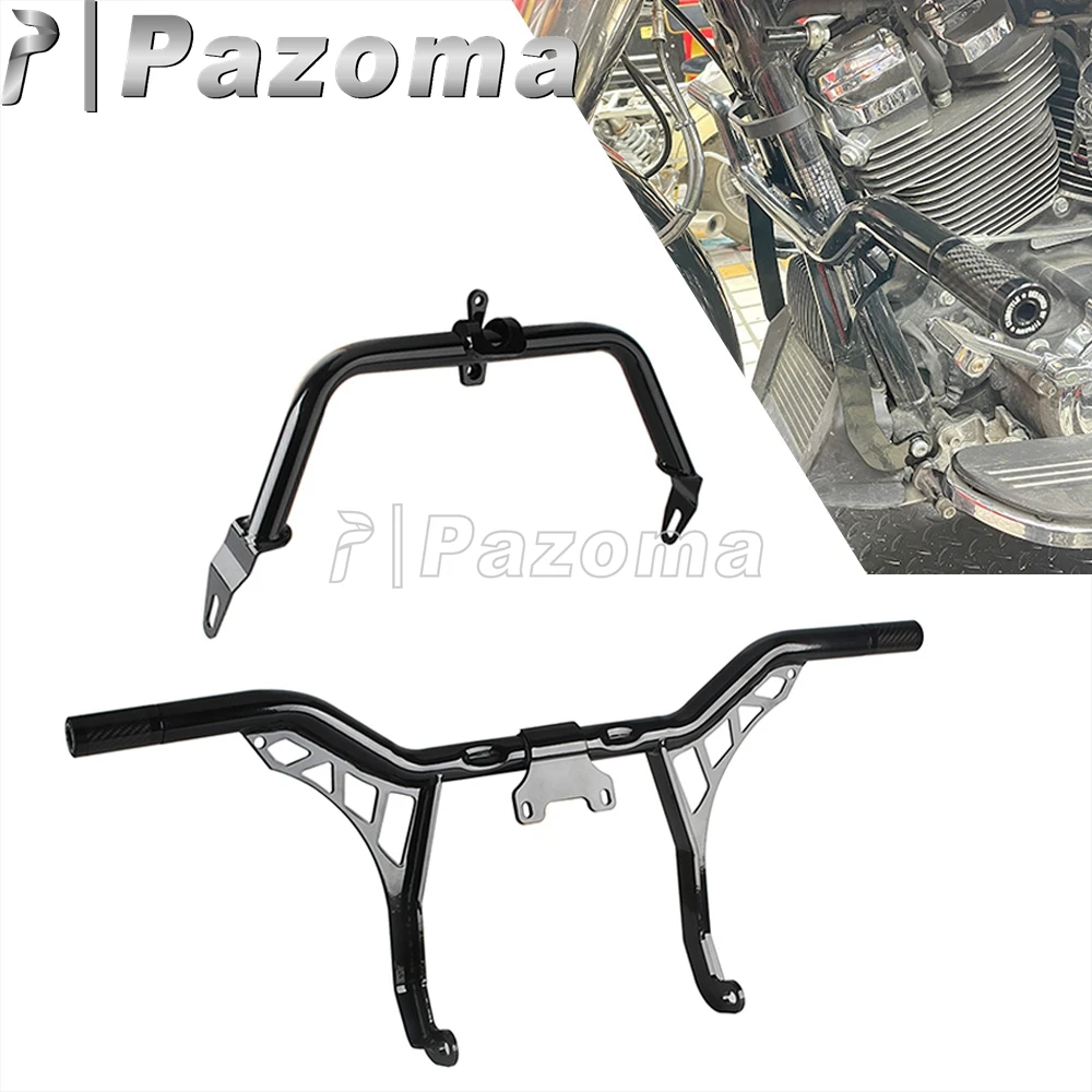 

Front Crash Bar Motorcycle Highway Engine Guard Protector For Harley Road Glide FLTR Custom FLTRX Black Fairing Support Bracket