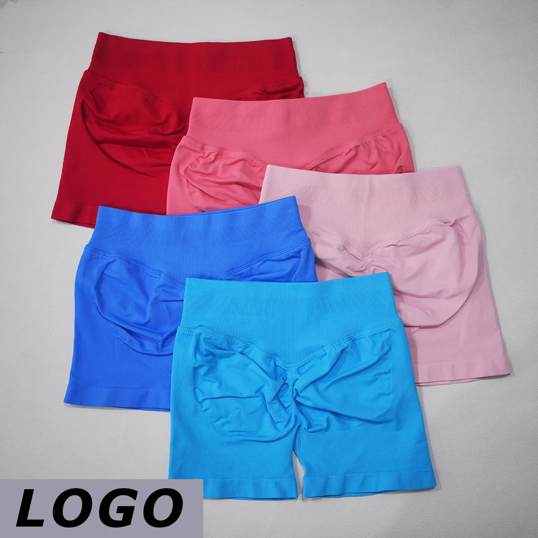 DF  Women High Waist Scrunch Yoga Shorts Butt Lift Squat Proof Push Up Workout Gym Running Fitness Athletic Training Shorts