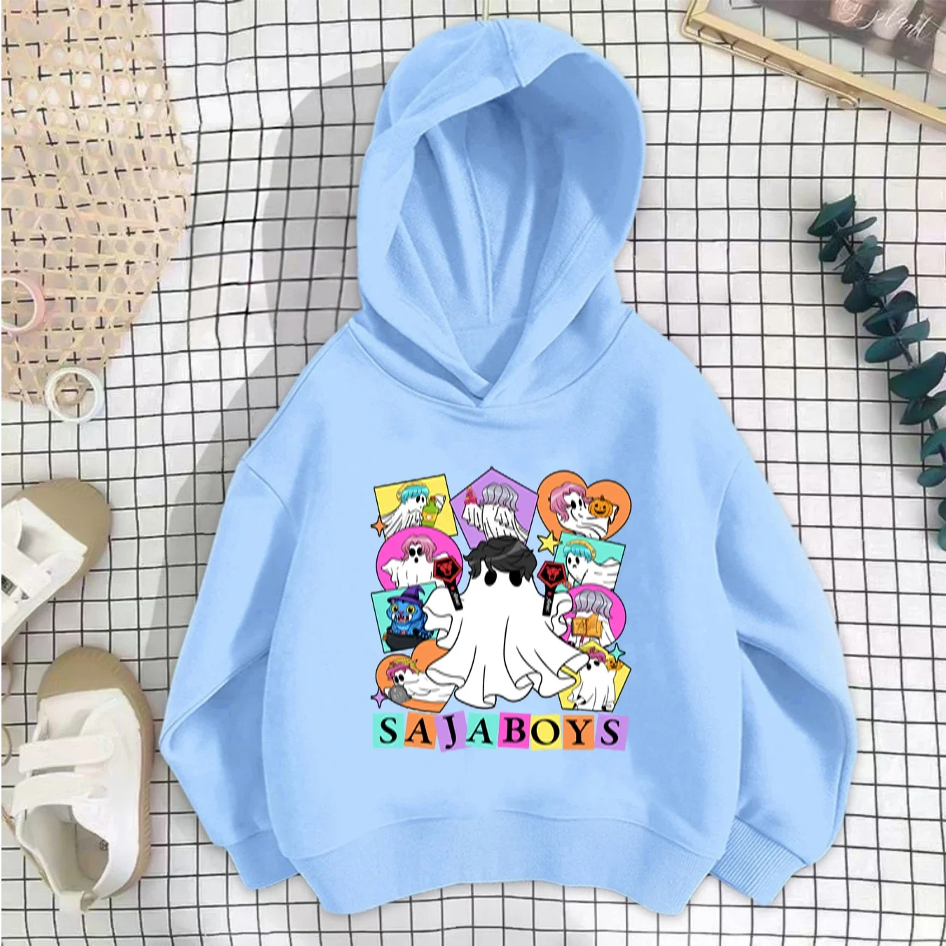 2025 new children's demon hunter themed sweater trendy cool print all-match hoodie